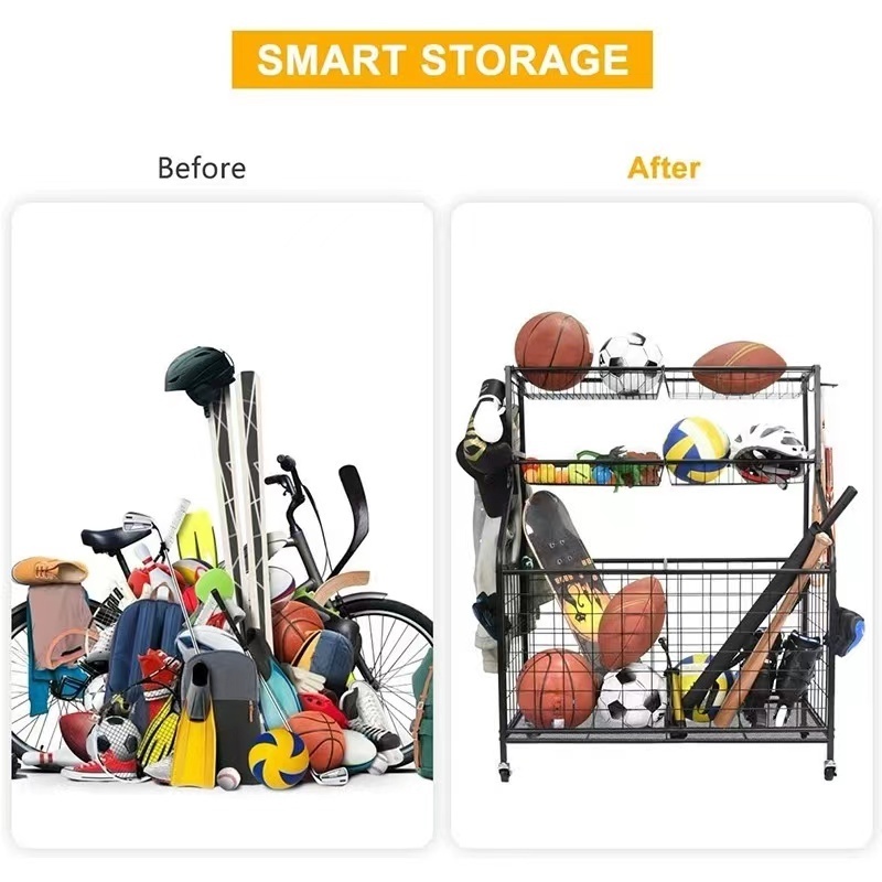 Garage sports equipment storage rack multifunctional ball storage rack sports supplies storage rack