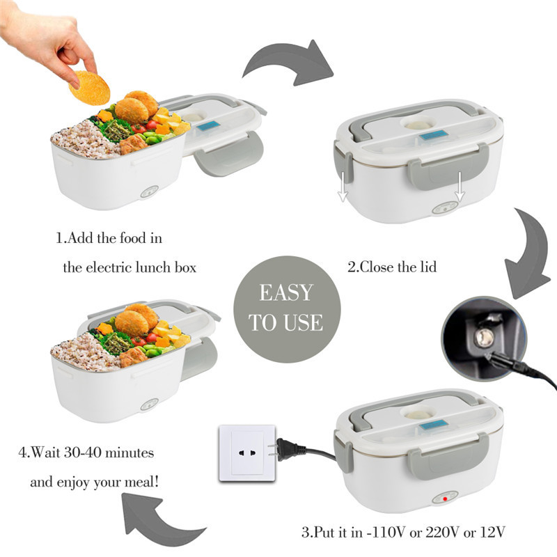 Hot Sale Portable Adult Office Food Warmer Container Leakproof Bento Box Electric Self Heating Lunch Box