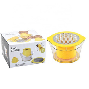 Corn Thresher 4 in 1 Kitchen items gadgets Cob Corn Stripper With Built-In Measuring Cup And Grater Slicer Peeler Ginger Grater