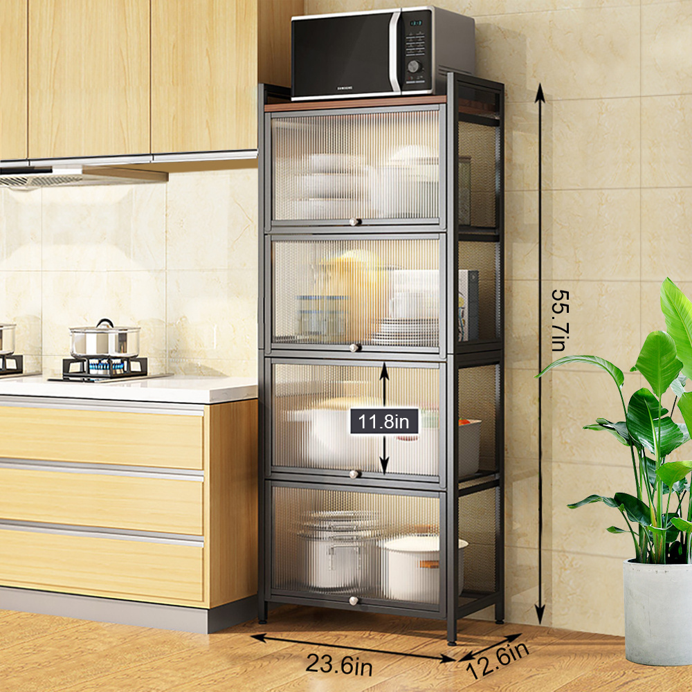 4 Layer Drawers Narrow Slim plastics storage cabinet drawers with Wheels for Living Room Kitchen