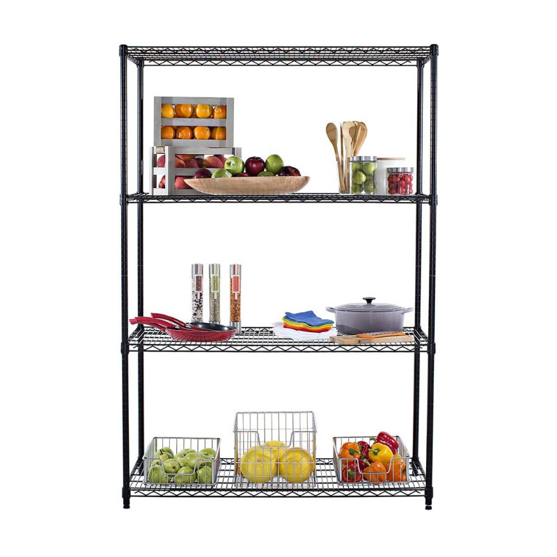 China Manufacturer 4 Tier Metal Shelving Racks Storage chromium wire shelves NSF Approval Wire Shelving