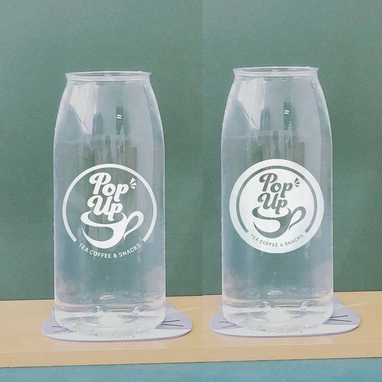 Plastic Can with Logo Low Price Transparent Plastic Can Soda Drinking Bottle with Aluminum Lid