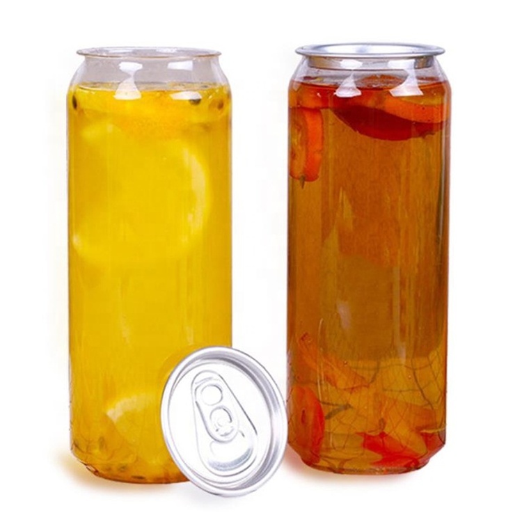 Packaging Plastic Pop Can 500ml Clear Empty Bubble Soda Bottles with Easy Open Lids