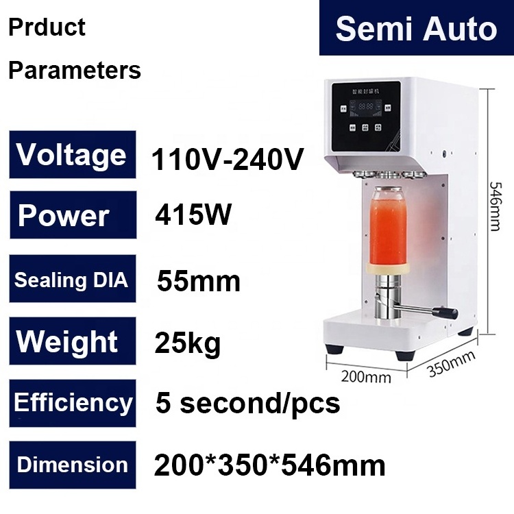 Automatic Portable Plastic Aluminum Can Sealer Bubble Tea Tin Can Sealing Machine 110V 220V for Sale