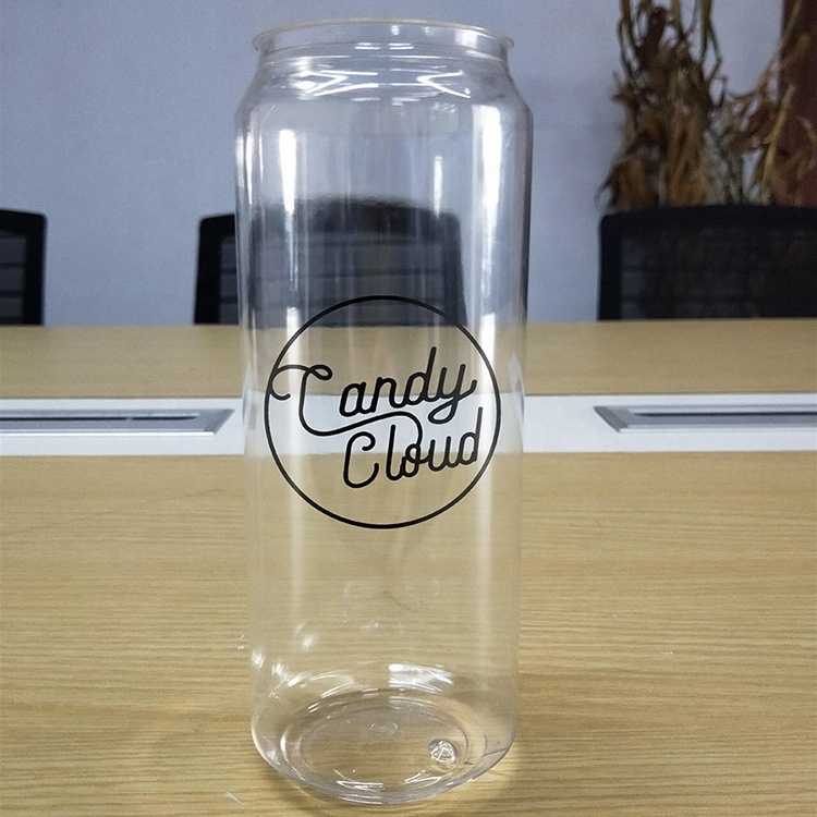 Packaging Plastic Pop Can 500ml Clear Empty Bubble Soda Bottles with Easy Open Lids