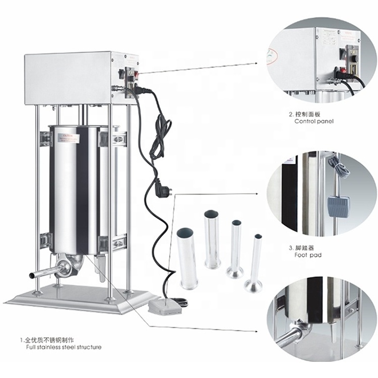 Vertical Filling Meat Processor 10L Sausage Making Machine Electric Sausage Stuffer