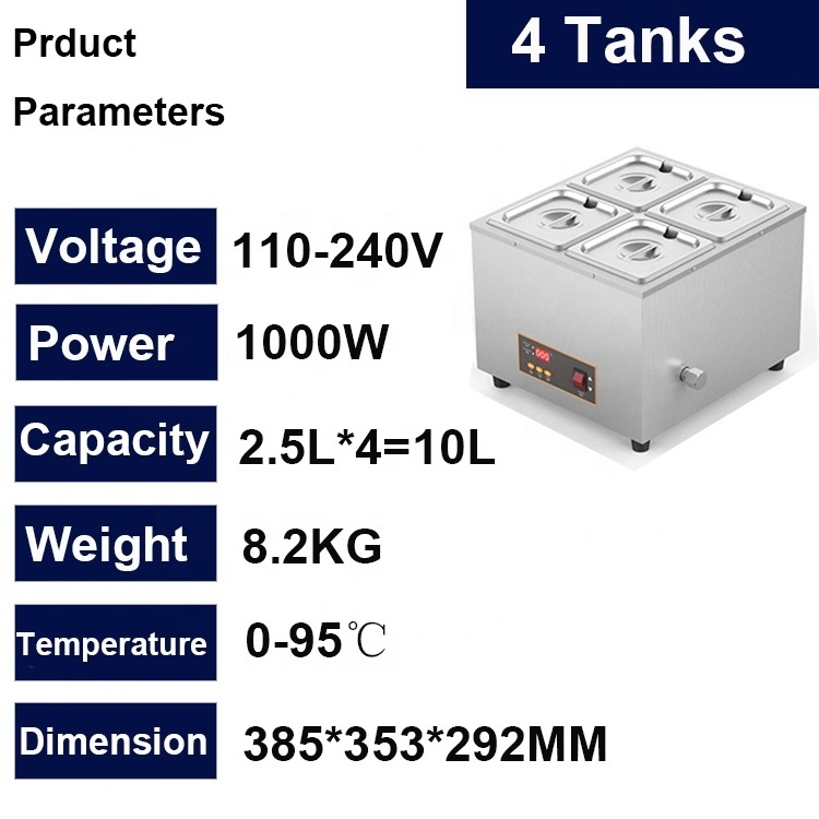 Electric 110v 220v Chocolate Tempering Machine 4 Pot Chocolate Melting Machine