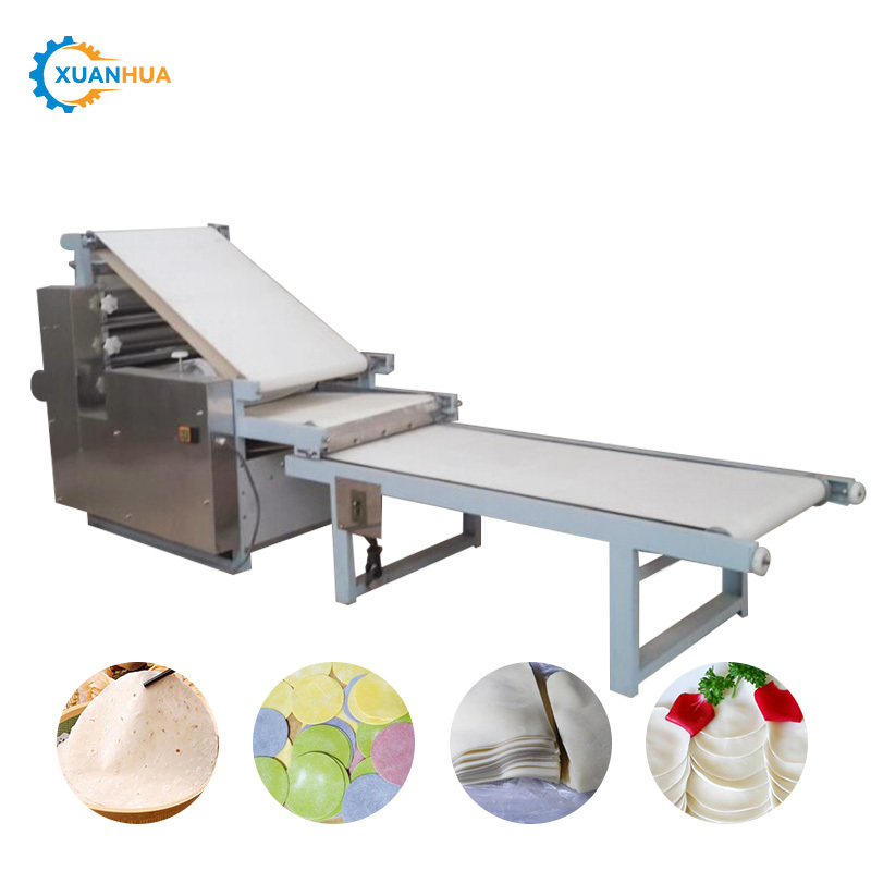 Dumpling skin fully automatic roti chapati puff pastry samosa sheet maker base pizza dough making machine