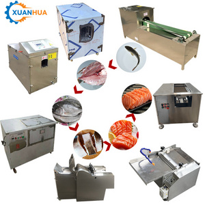 Fish meat skinning fillet kill cutting cleaning fish processing machines