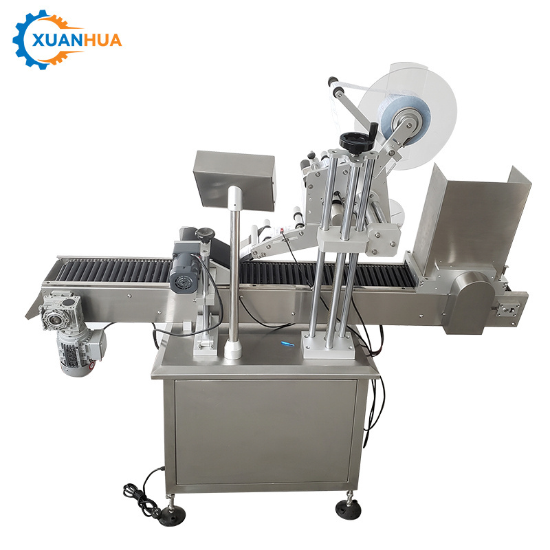 Syringe injection horizontal way automatic vial blood tube ampoule labeling machine manufacturer with date code printer