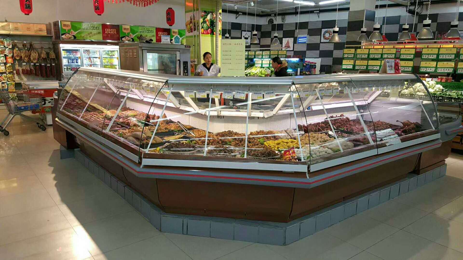 Commercial Open Counter Top Serve Deli Fish Cold Food Fresh Meat Display Refrigerator Showcase Cooler Chiller