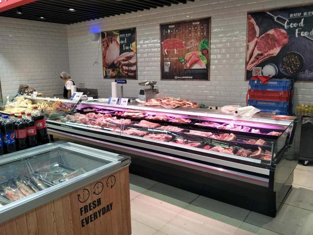 Commercial Open Counter Top Serve Deli Fish Cold Food Fresh Meat Display Refrigerator Showcase Cooler Chiller