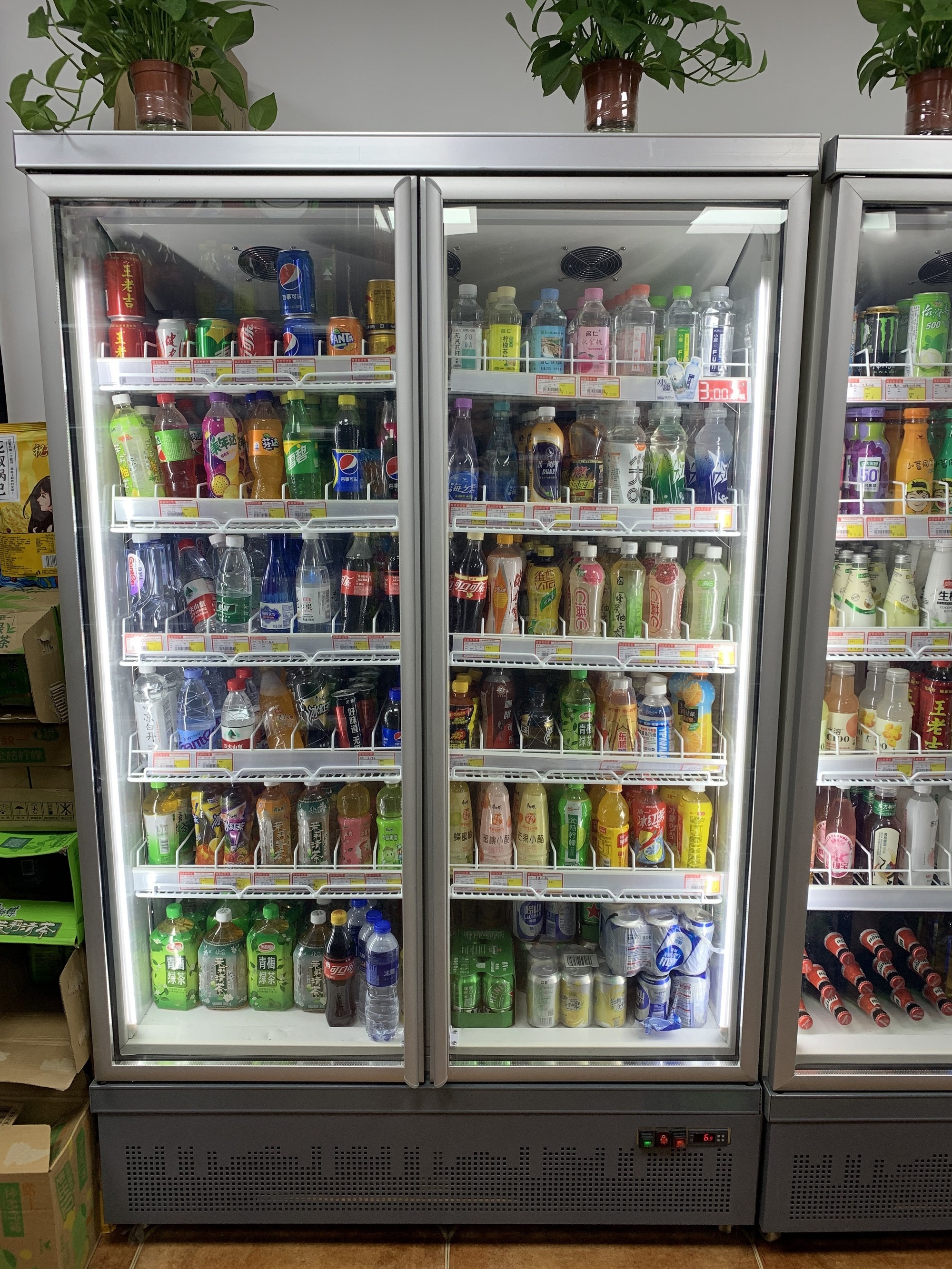 commercial glass door beverage beer display fridge Pepsi cooler refrigerator chiller showcase