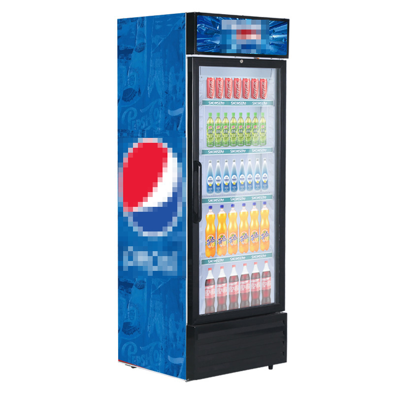 Supermarket Commercial Display Case Coca Fridge Cola Chiller Beverage Cooler Glass Door Refrigerator Display vertical showcase