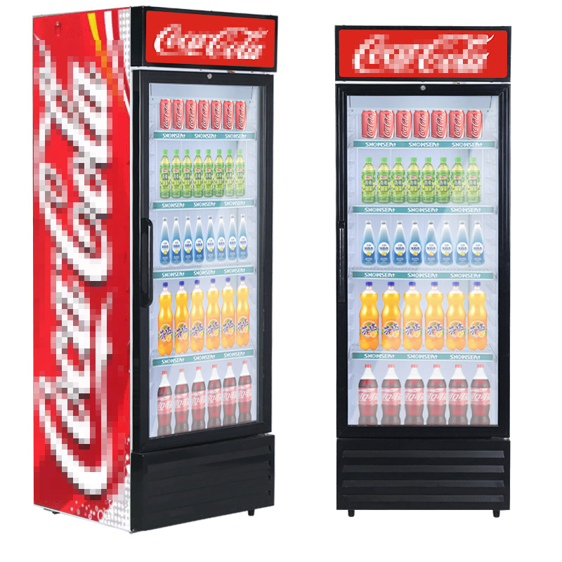 Supermarket Commercial Display Case Coca Fridge Cola Chiller Beverage Cooler Glass Door Refrigerator Display vertical showcase