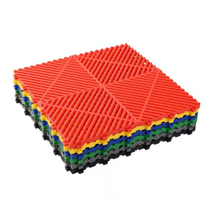 Rigid Modular Colorful Interlocking Garage Floor Tiles Plastic Garage Flooring For Car Detailing Shop Workshop