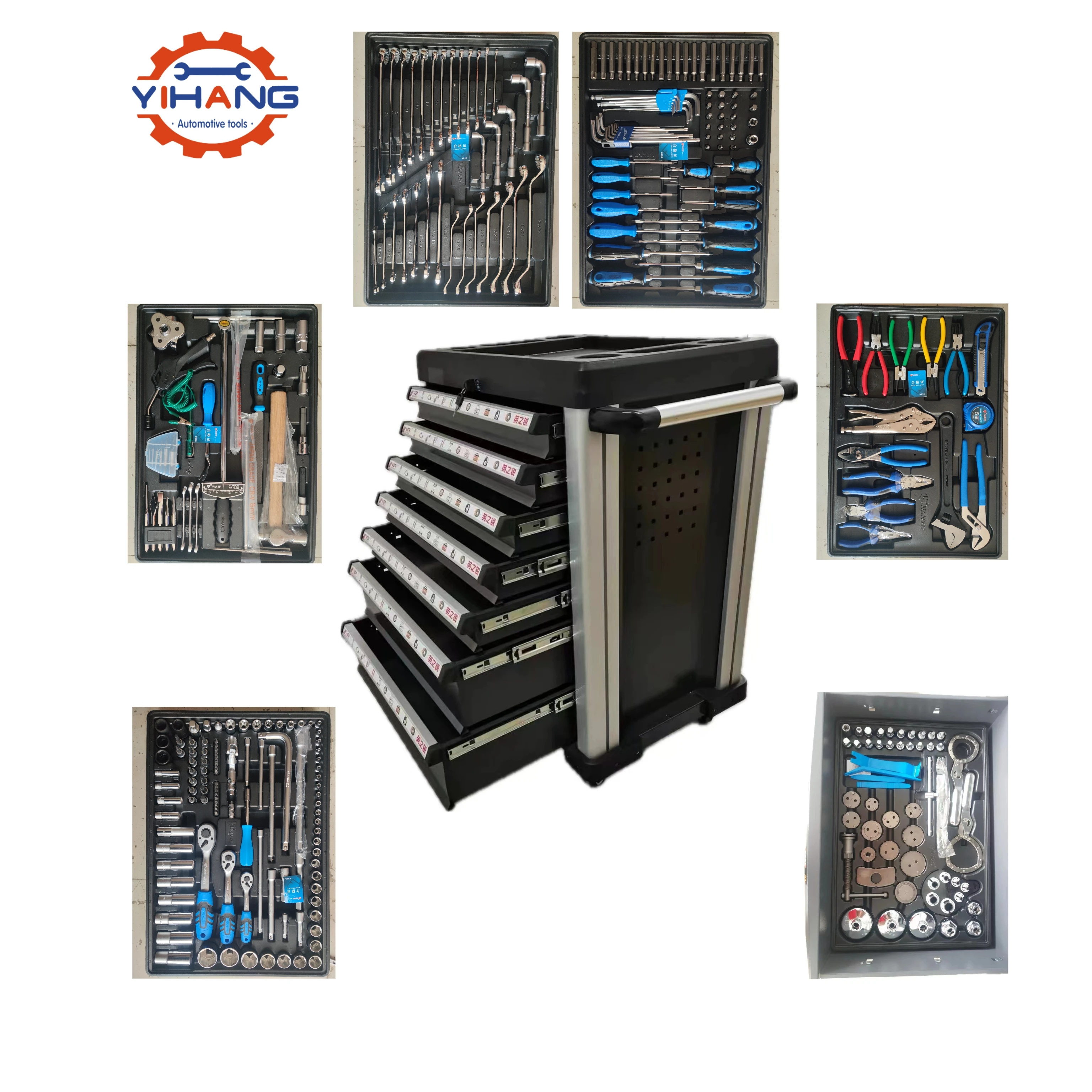 323 Pcs Tool Sets Rolling Box Heavy Duty Stainless Steel Tool Chest 7 Drawers Tool Cabinet Cart Trolley