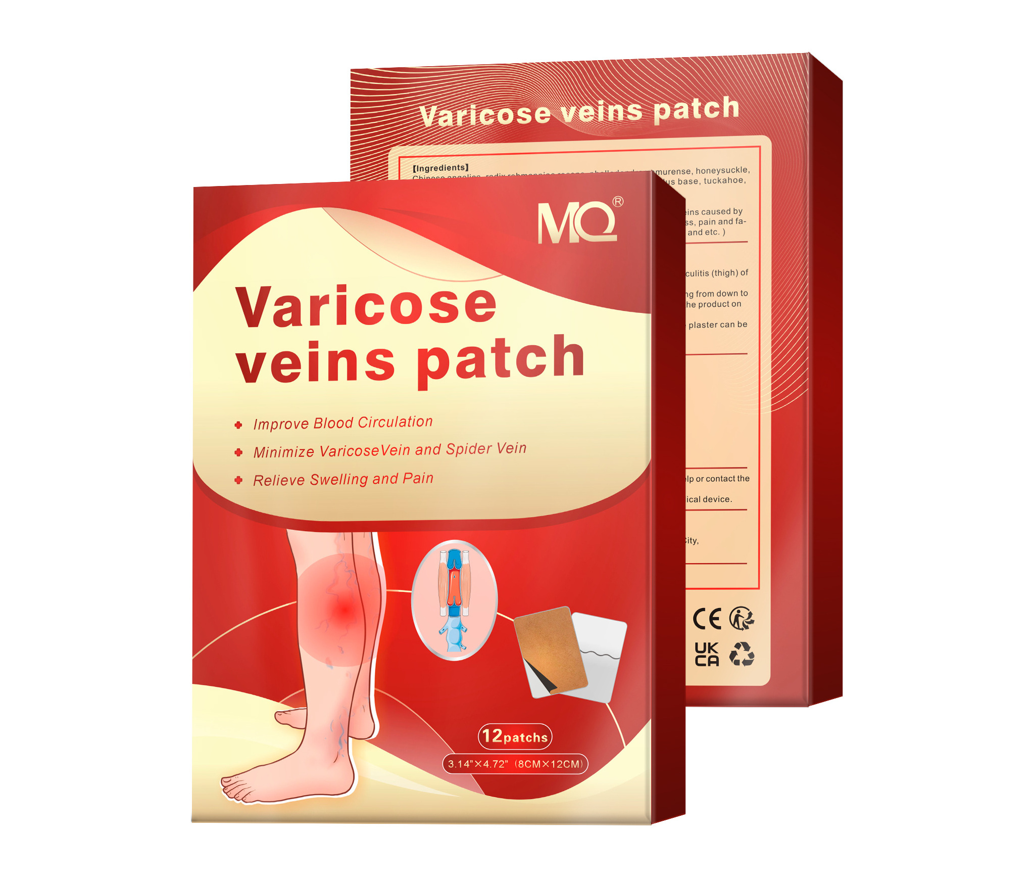 MQ brand health care products supplies Chinese plaster varicose treatment veins patches