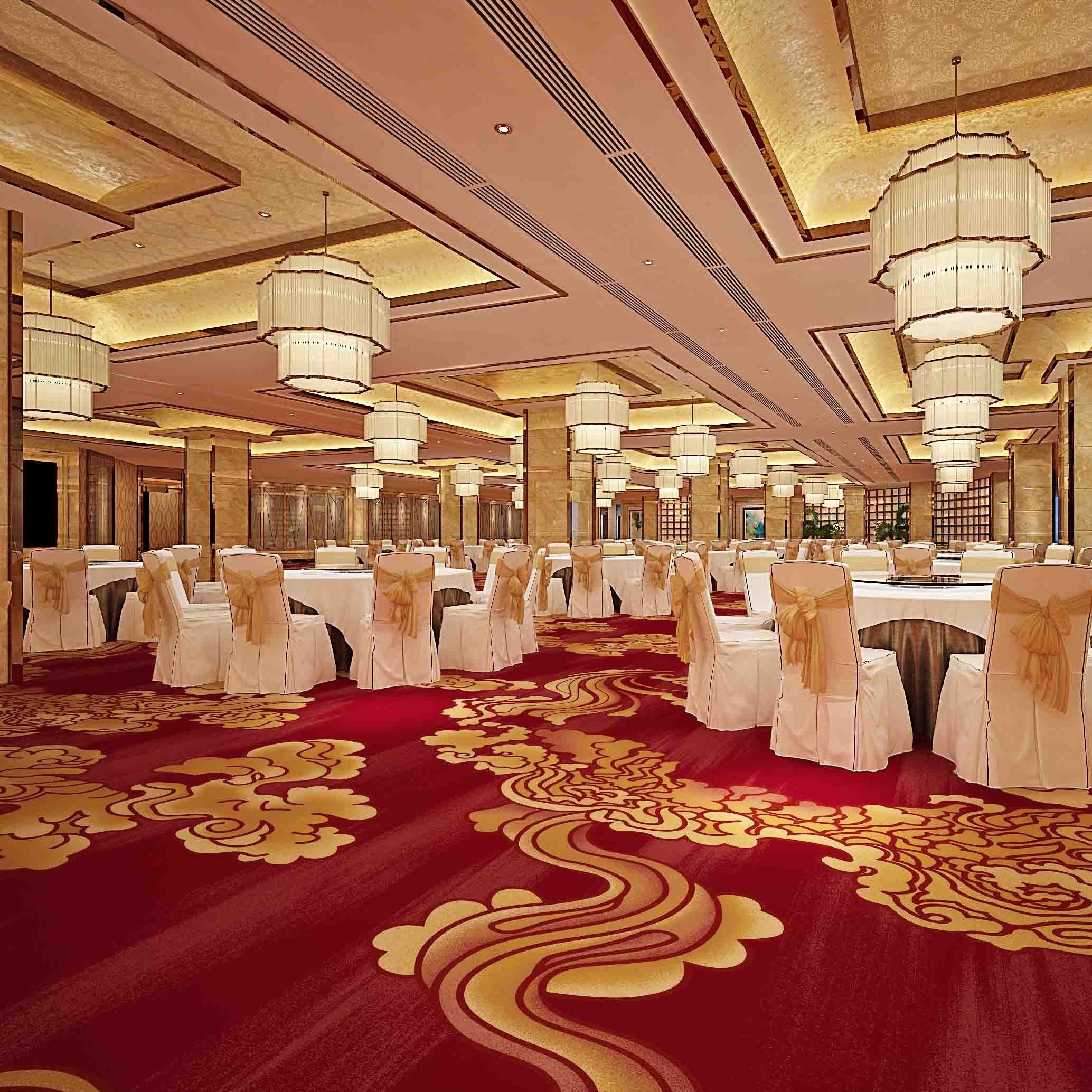 The exquisite floral carpet can be customized for commercial hotels and restaurants.