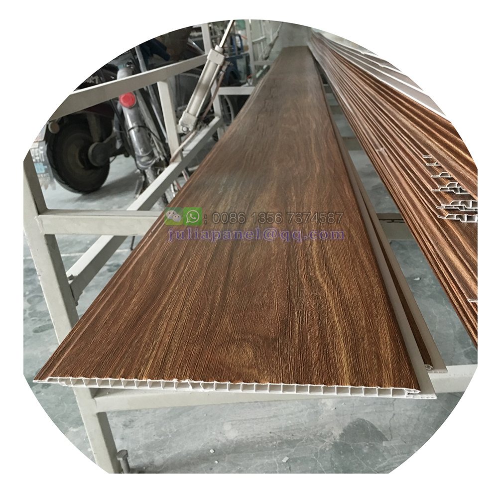 China Supply Pvc Building Material Interior Decoration Wood Design Plafond Pvc Panels Ceiling