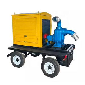 HNYB strong self-priming mobile pump trailer water pump silent diesel self priming heavy duty diesel water pump