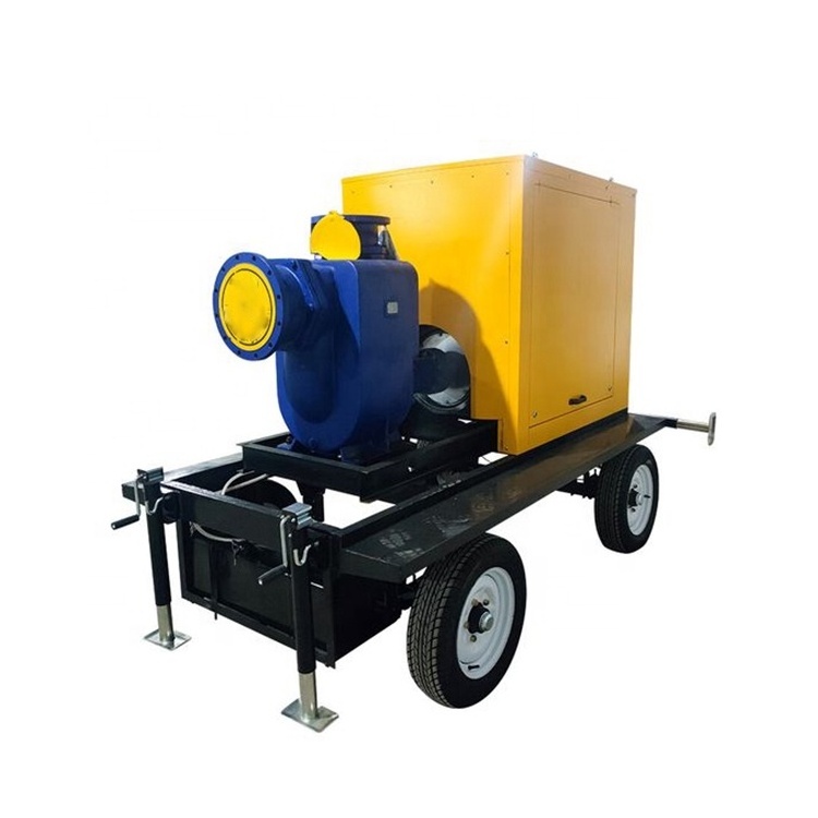 HNYB strong self-priming mobile pump trailer water pump silent diesel self priming heavy duty diesel water pump