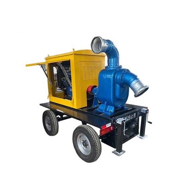 HNYB strong self-priming mobile pump trailer water pump silent diesel self priming heavy duty diesel water pump