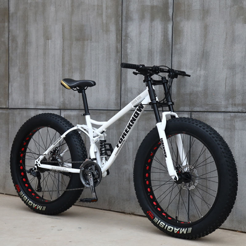 Full Suspension Fat Tyre Great Beach Cruiser 24/26*4.0 Wide Tire Snow Bike Fashion Disc Brake Fat Bike Snow Fat Bike