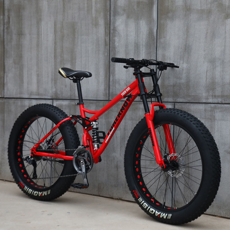 Full Suspension Fat Tyre Great Beach Cruiser 24/26*4.0 Wide Tire Snow Bike Fashion Disc Brake Fat Bike Snow Fat Bike