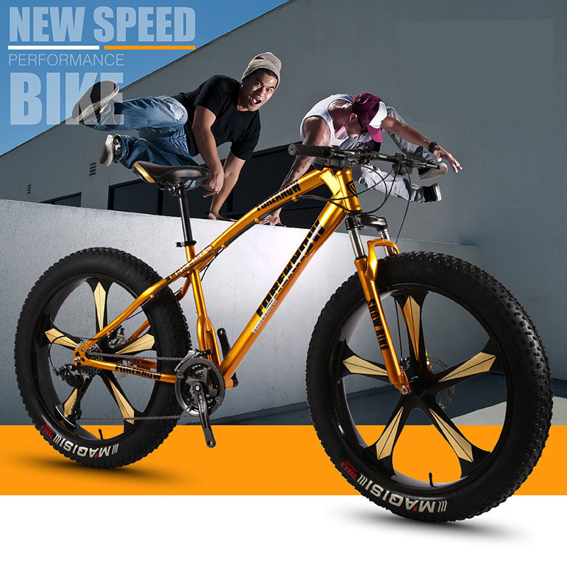 4.0 Fat Tire 26/24/20 Inch Dual Disc Brake Mountain Snow Beach Fat Tire Variable Speed Bicycle Fat Tire Beach Snow Bike