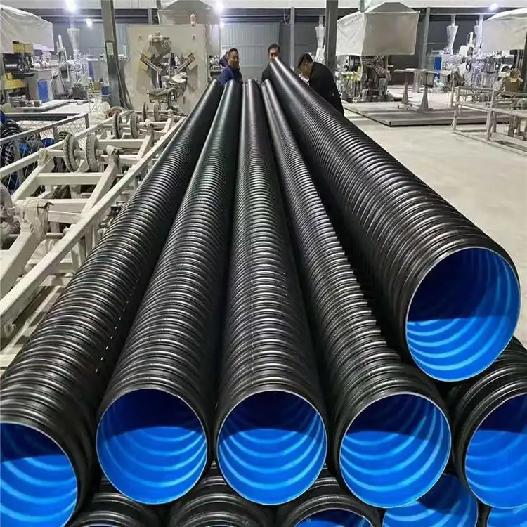 HDPE DN300/DN400/DN600/DN800 Storm Drain Hose Dual Culvert Wall Water Smooth Corrugated Pipe