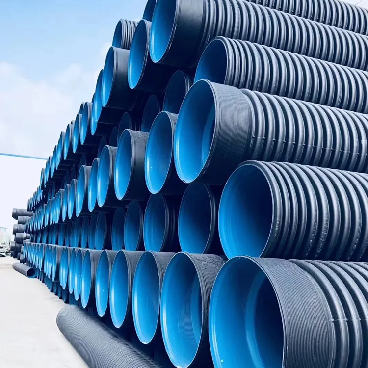 HDPE DN300/DN400/DN600/DN800 Storm Drain Hose Dual Culvert Wall Water Smooth Corrugated Pipe