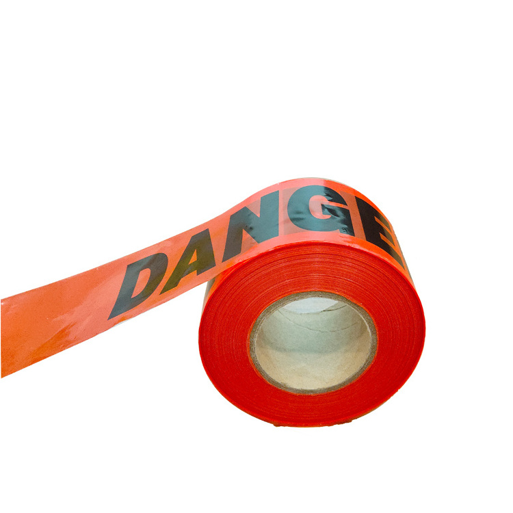 75mm Red White Barrier Tape PE Material Floor Marking Crime Scene Polythene Plastic Film Printed Danger Warning Tape Supplier