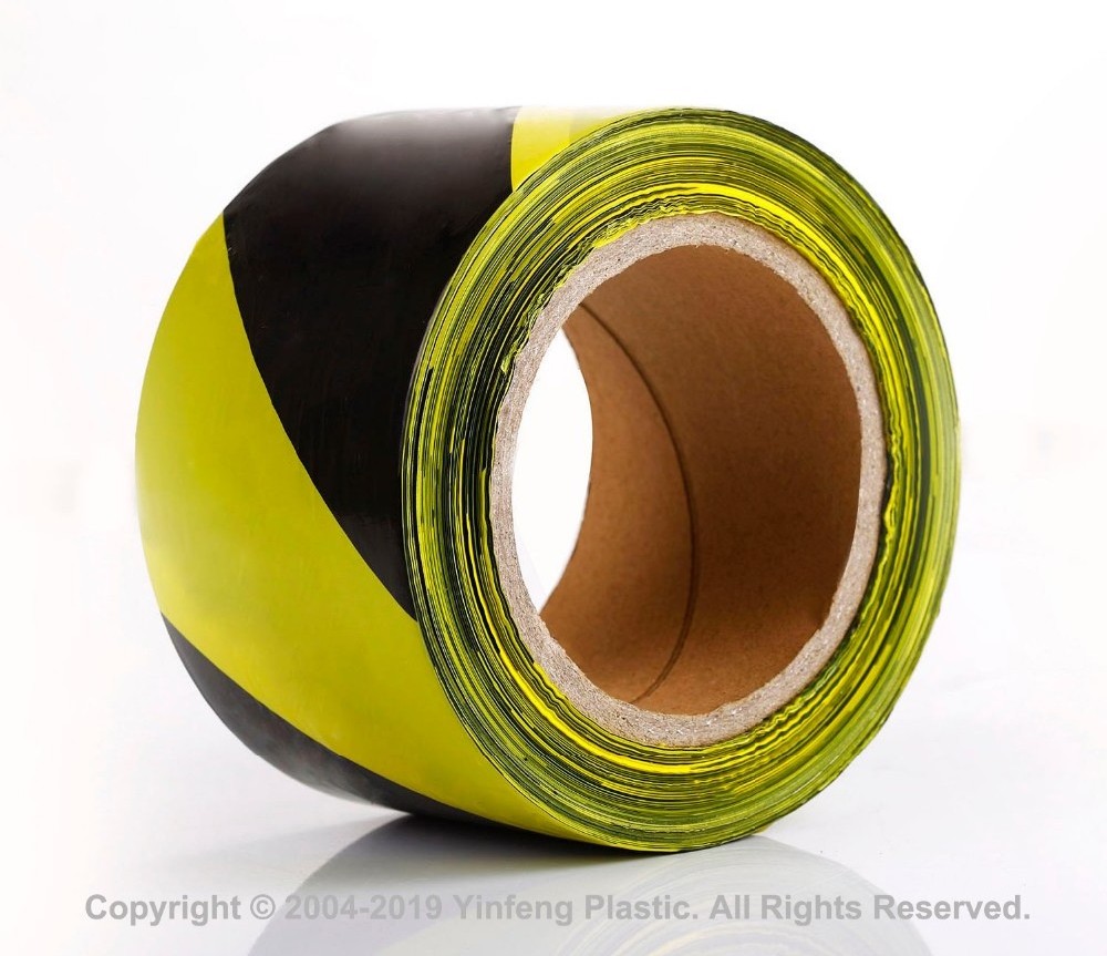 High quality plastic caution tape , non adhesive barrier tape, black and yellow warning tape