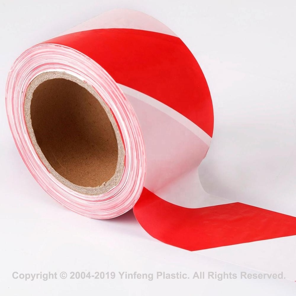 BSCI PBAT Material Biodegradable warning Tape RED AND WHITE Barrier Caution Tape  print Factory