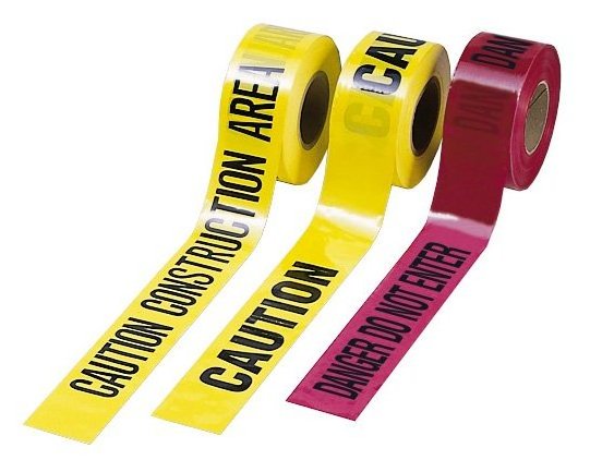 Red White or yellow black Stripe Marking Hazard Signal PE  7cm x200m non Adhesive 300m Underground Detectable Warning Tape