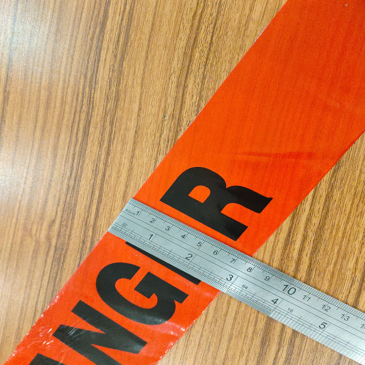 75mm Red White Barrier Tape PE Material Floor Marking Crime Scene Polythene Plastic Film Printed Danger Warning Tape Supplier