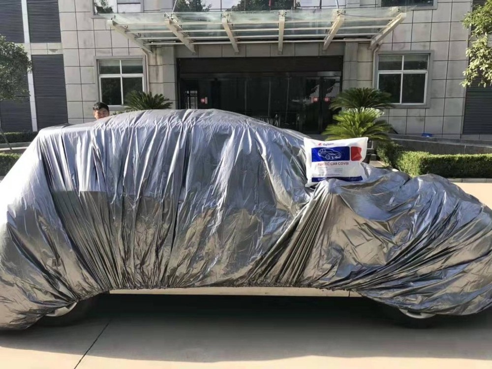 Clear Plastic Temporarycar covers plastic car cover fast car cover with Elastic Band