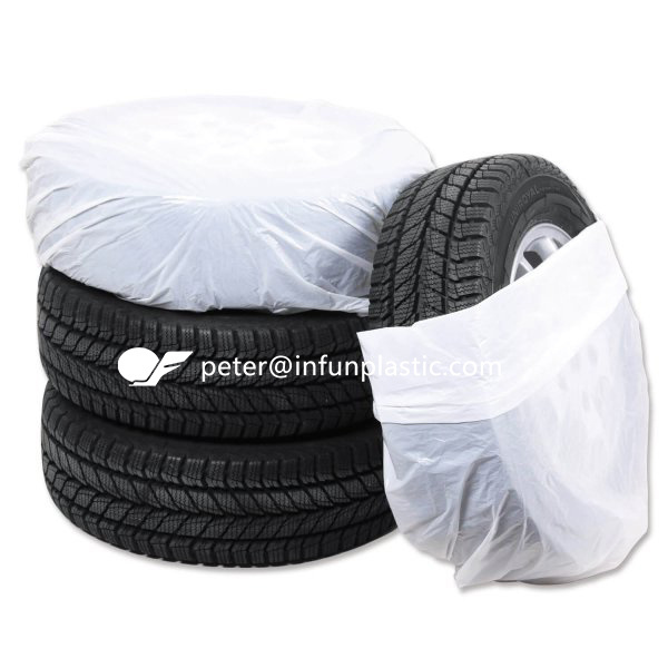 Factory Outlet Tire Storage Bag Plastic Tire Cover PE Flat Bag Custom Printed