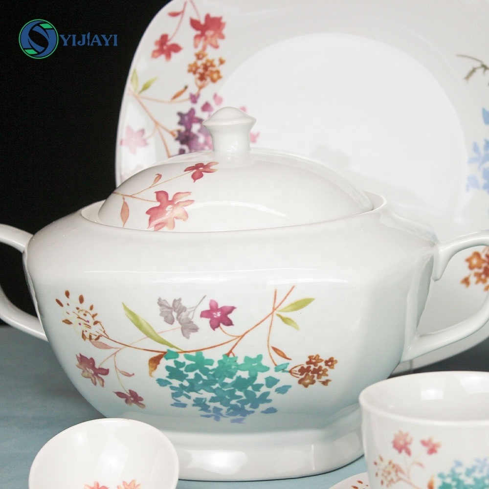 JIUWANG High Quality Wholesale Cheap Ceramic Round Customize Wedding Mug Bone China Tea Pakistan Dinnerware Set