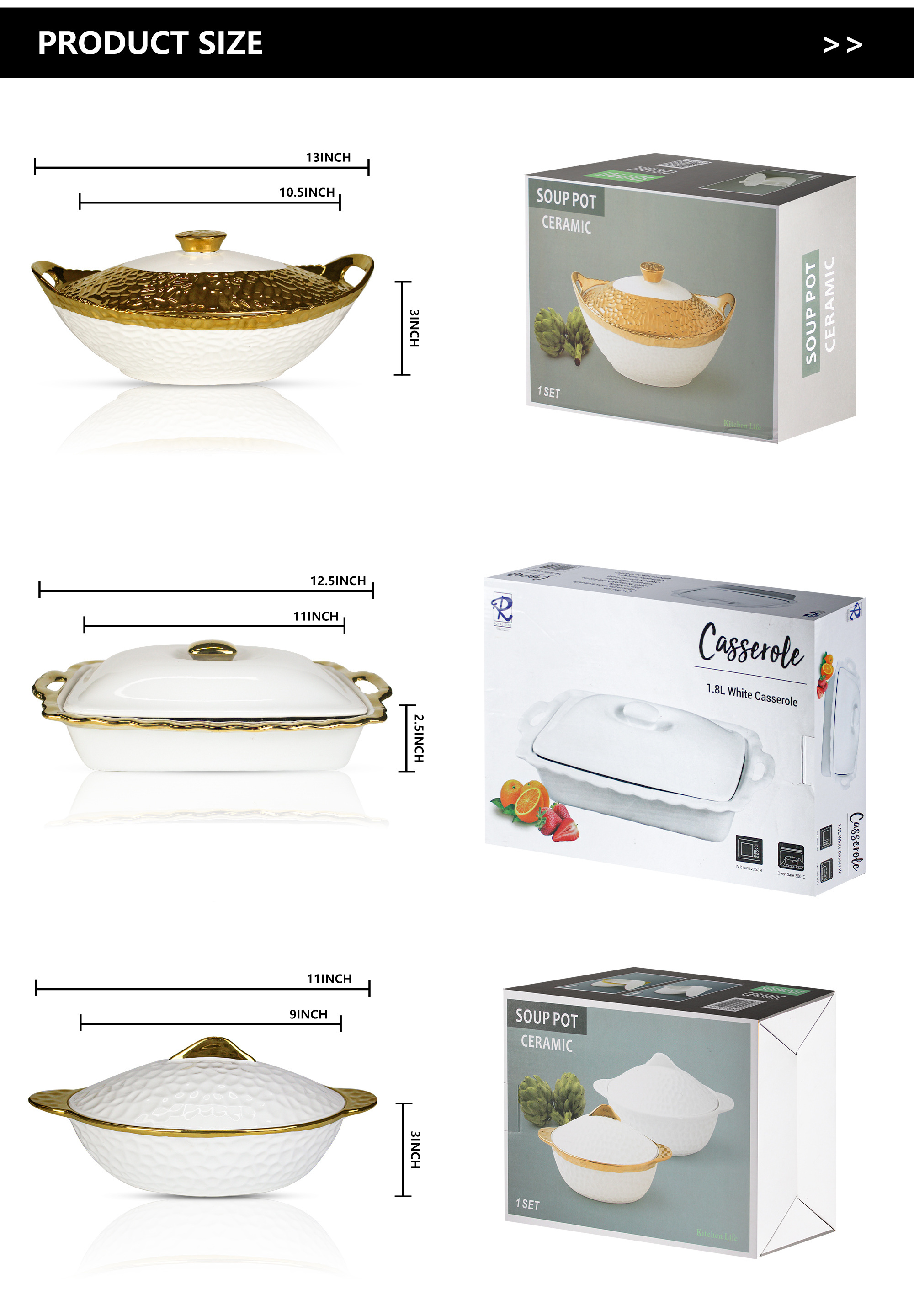 Wholesale luxury ceramic soup & stock pots small pot soup cookware with glass lid  ceramic casserole soup pot with lid