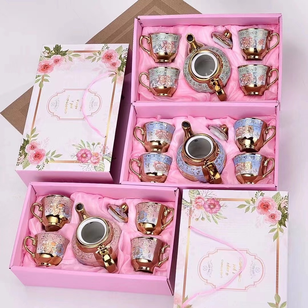 top sellers custom SetGift box Chinese Arabic porcelain Ethiopian pot Turkish Coffee & Tea Sets