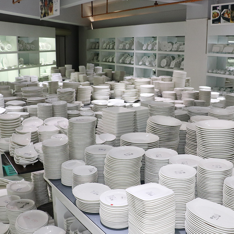 Crazy Discount White Ceramic Plates Mix Size Model Market Hot Sell Dinnerware Ceramic Sell by Ton