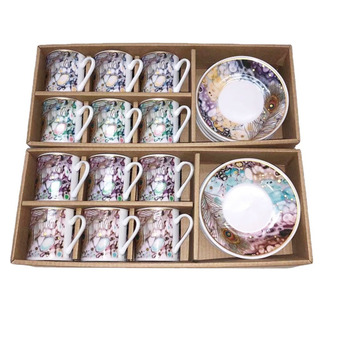 Cross border export of European afternoon tea household ethiopian ceramic tea cup and Saucer Set