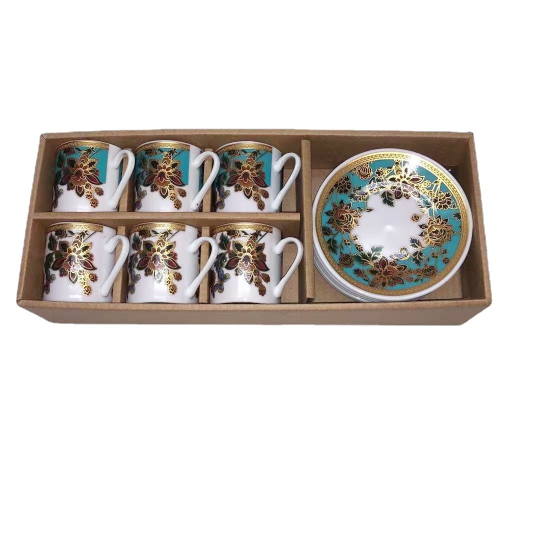 Cross border export of European afternoon tea household ethiopian ceramic tea cup and Saucer Set