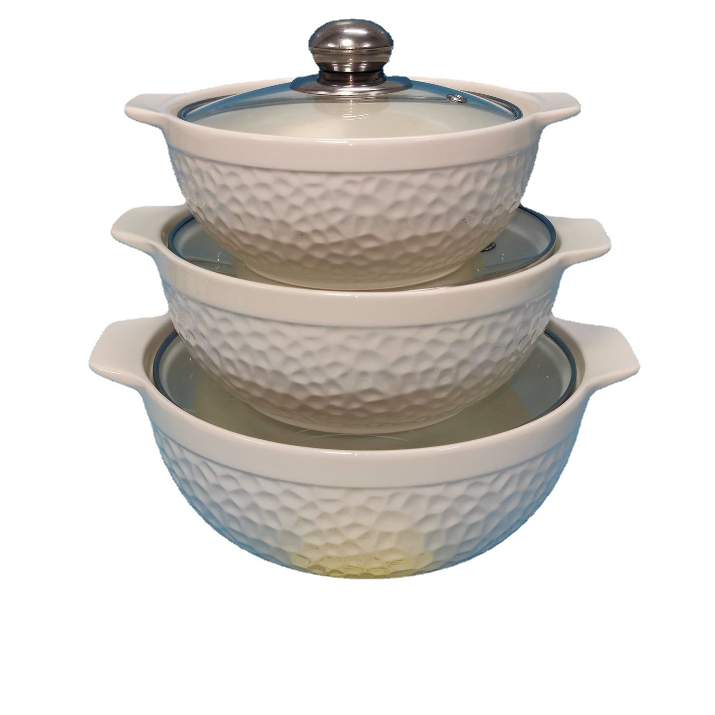 Wholesale luxury ceramic soup & stock pots small pot soup cookware with glass lid  ceramic casserole soup pot with lid