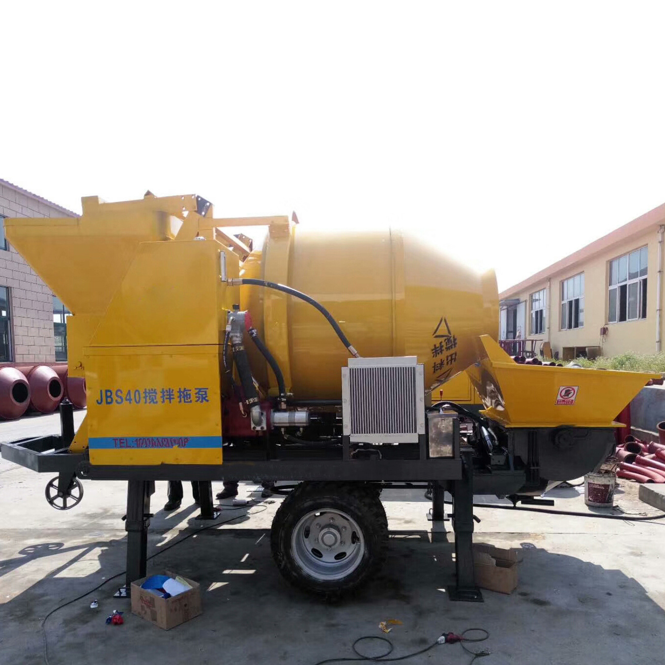 YILI High Pressure Concrete Mixer Pump Machine Price/Automatic Portable Mini Concrete Mixer With Pump Machine Diesel