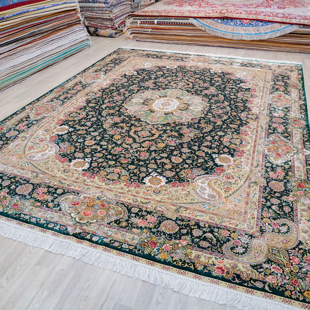 Large Silk Near Me Isfahan India Floor Area 10x14ft Turkish Rugs For Centre Tables