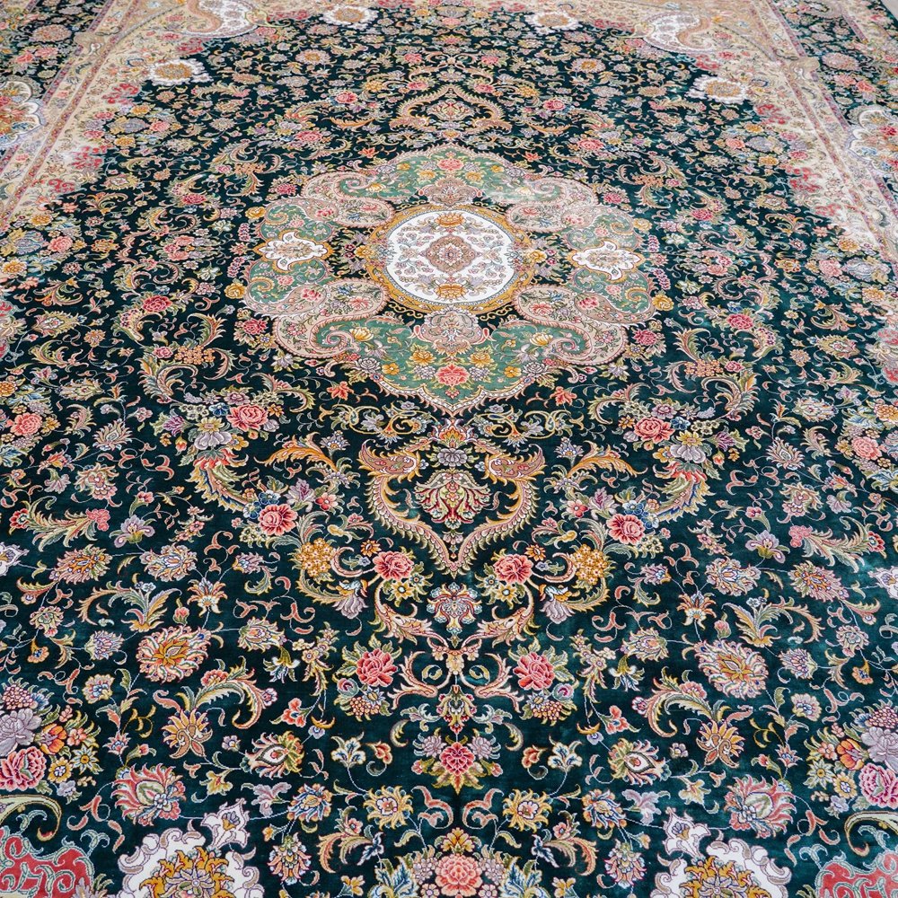 Large Silk Near Me Isfahan India Floor Area 10x14ft Turkish Rugs For Centre Tables