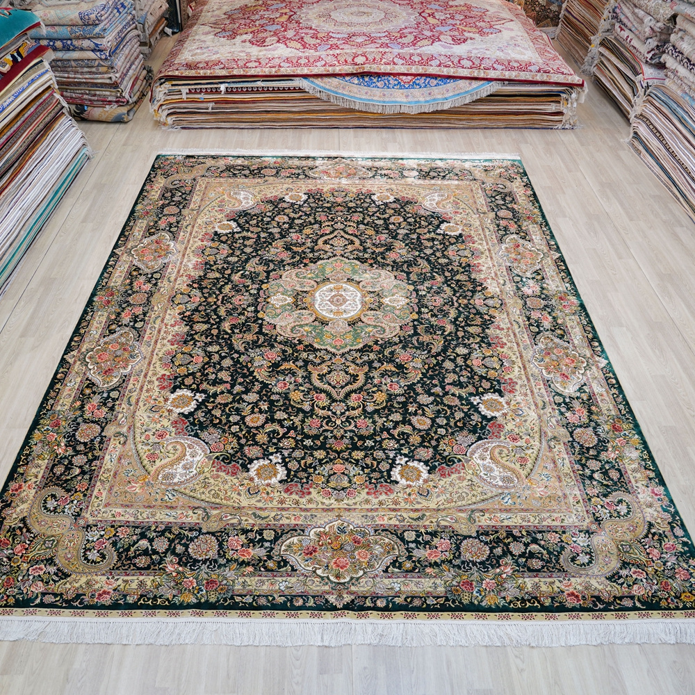 Large Silk Near Me Isfahan India Floor Area 10x14ft Turkish Rugs For Centre Tables